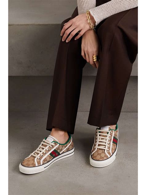 gucci sneakers with tennis rackets|Gucci 1977 tennis shoes women's.